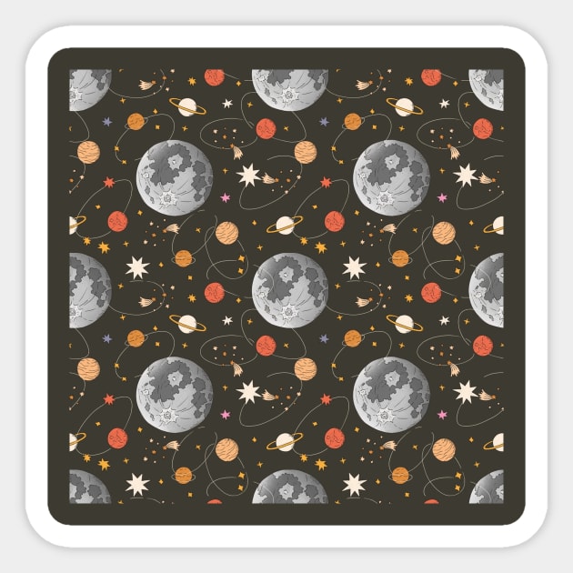 Outer Space Universe Astronomy Pattern Sticker by The WYLD Tribe